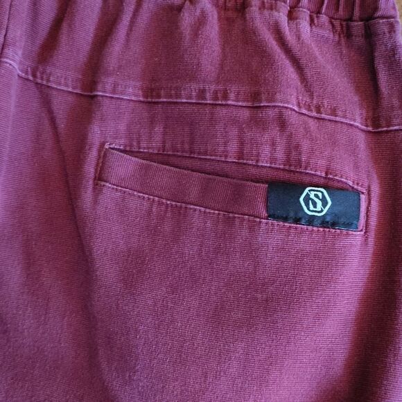 Y2K Switch Remarkable Maroon Shirred Side Leg Jogger Pants Men's Large - Picture 8 of 11